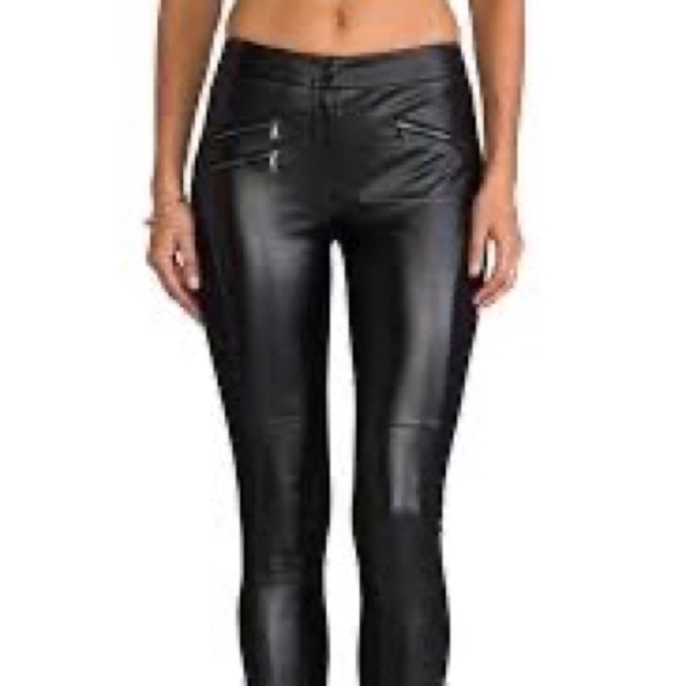 BCBG Stephen pleather stripe pant